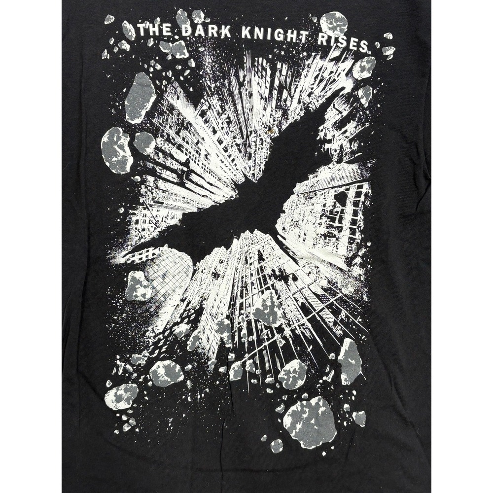The Dark Knight Rises Batman Graphic Tee Mens Black Movie Promo Medium Vintage‎
